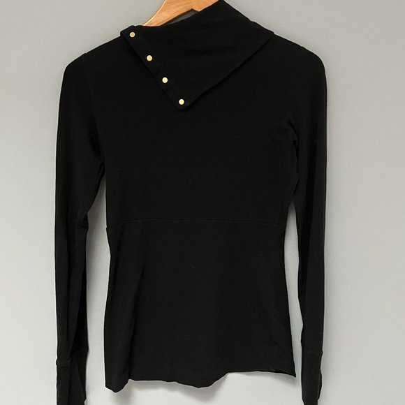 DVF Diane von Furstenberg Turtleneck Top Black Size Medium - Picture 7 of 10